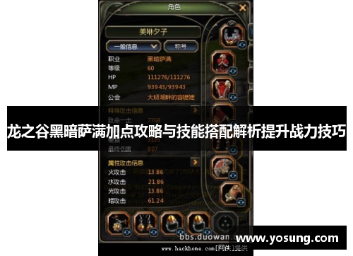 龙之谷黑暗萨满加点攻略与技能搭配解析提升战力技巧